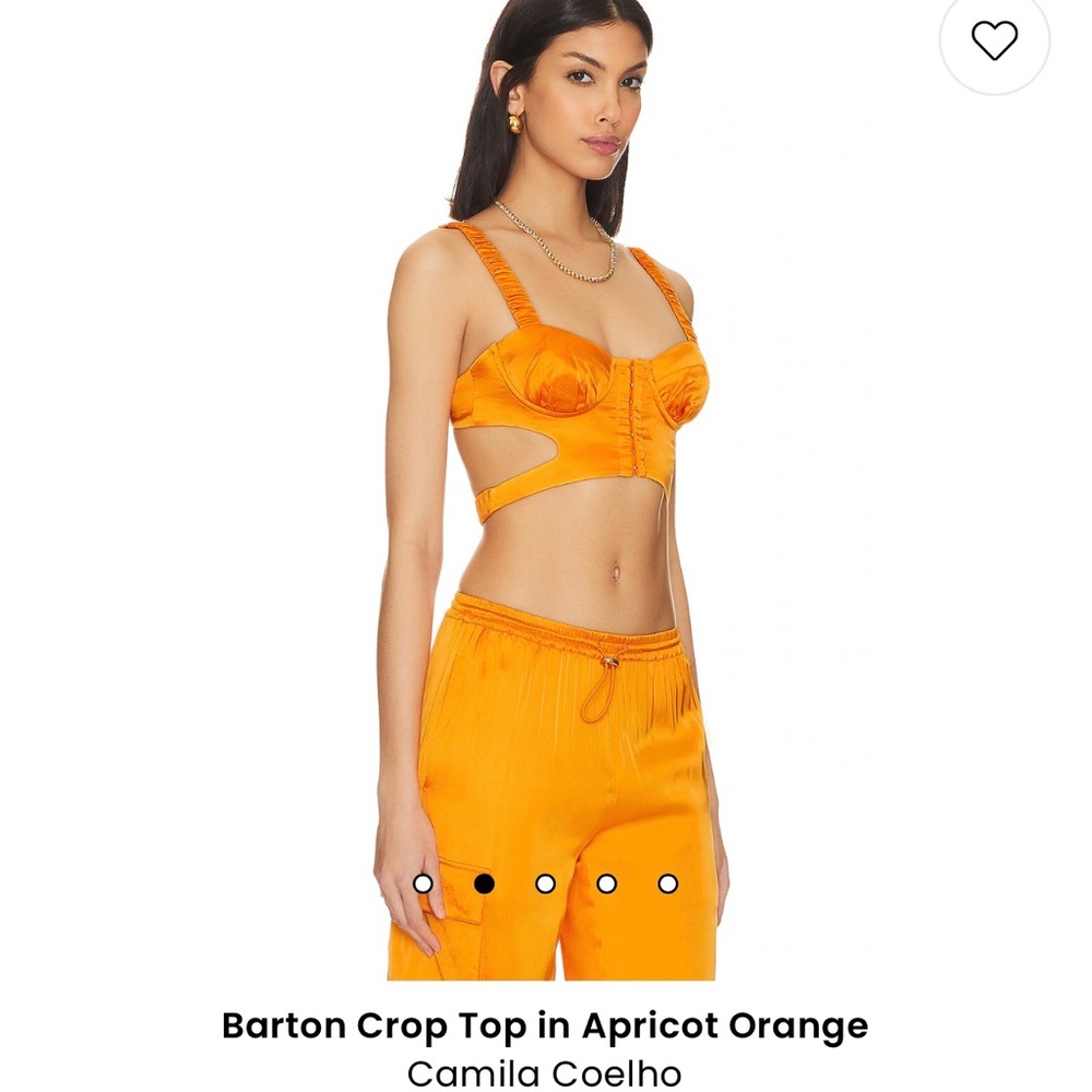 Camila Coelho Barton Crop Top in Apricot Orange